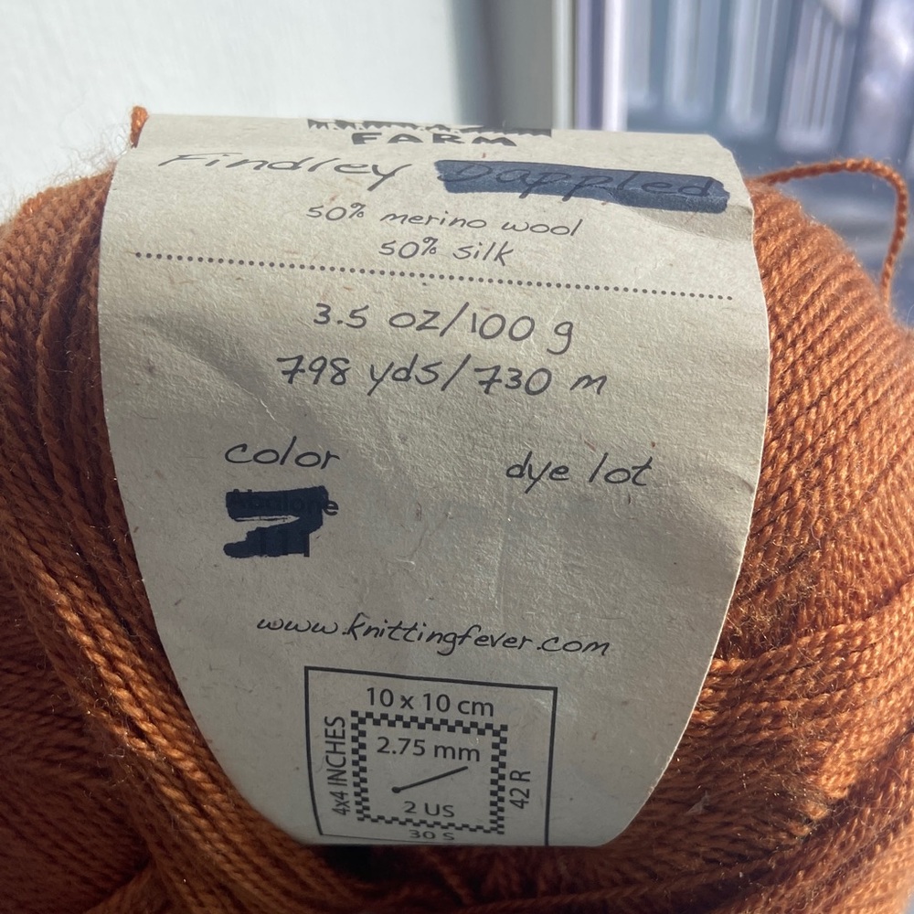 JUNIPER MOON FARM Findley Yarn - Rich Brown 50% merino 50% silk - Picture 4 of 8